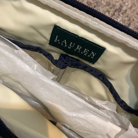 Lauren Ralph Lauren striped blue makeup bag - Picture 2 of 4